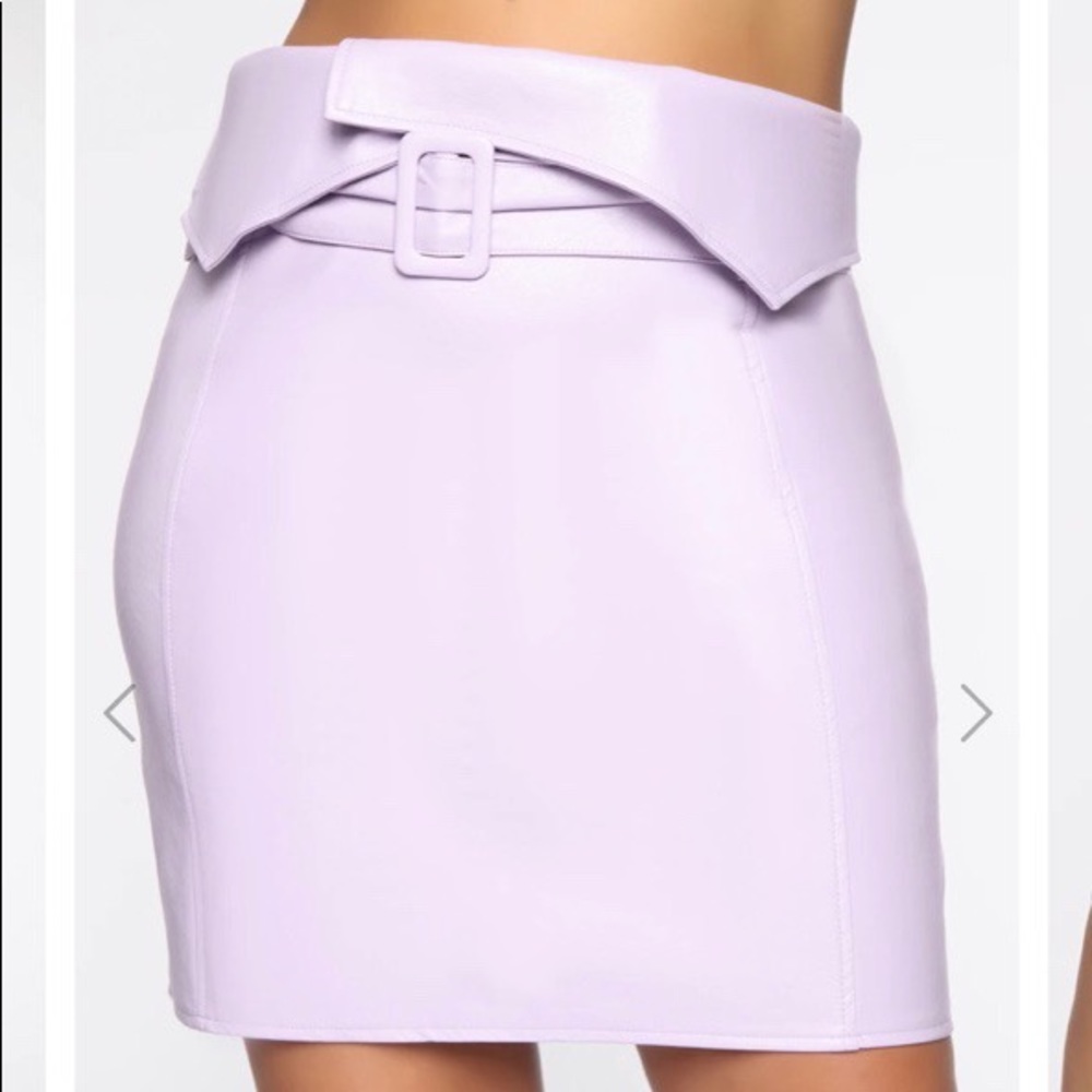 lavender leather skirt fashion nova x cardi b